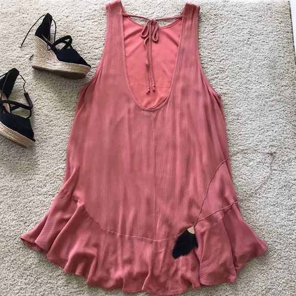 Coral Color Scoopback Dress - Picture 4 of 8